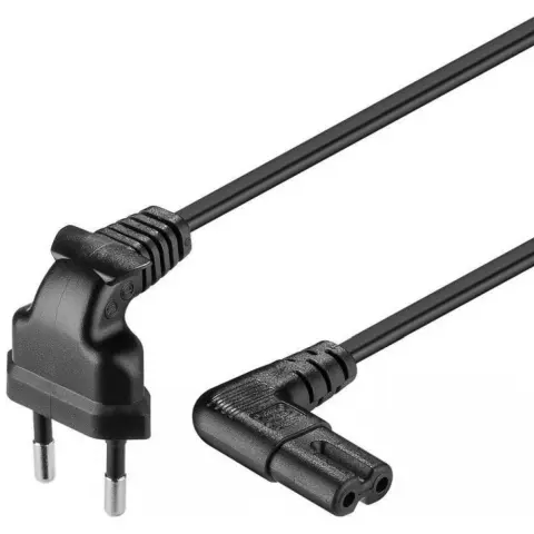 GOOBAY 230V Piskóta Tápkábel Fekete 2m 97350