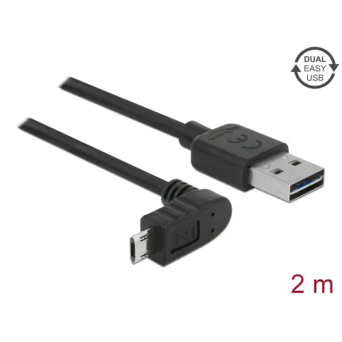 DELOCK USB Micro USB Átalakító Fekete 2m 83856