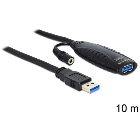 DELOCK USB 3.0 Hosszabbító Fekete 10m 83415