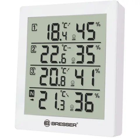 BRESSER 73258 Temeo Hygro Quadro időjárás állomás fehér