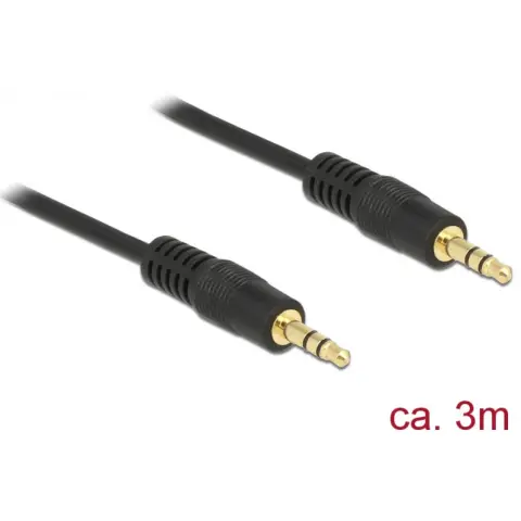 DELOCK Jack Összekötő Fekete 3m 83748