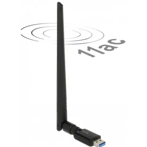 DELOCK 12535 USB 3.0-s kétsávos WLAN ac/a/b/g/n pendrive 867 + 300 Mbps külső antennával