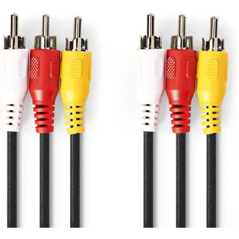 NEDIS RCA Összekötő Fekete 5m CVGP24300BK50