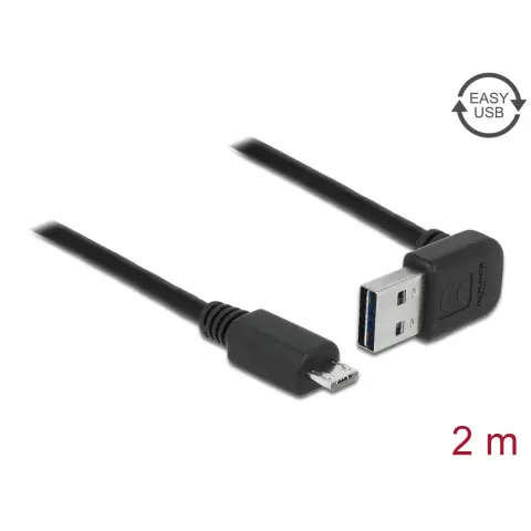 DELOCK USB Micro USB Átalakító Fekete 2m 83536