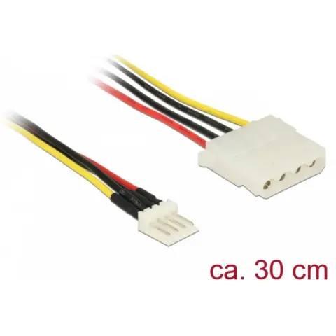 DELOCK 2/3/4 pin Molex Power Cable white 30cm 85457
