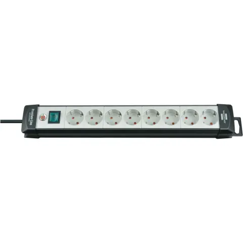 BRENNENSTUHL Premium-Line extension socket 8-way black/light grey 5m H05VV-F 3G1.5