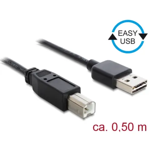 DELOCK USB Összekötő Fekete 50cm 83684