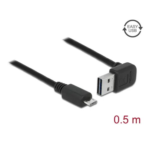 DELOCK USB Micro USB Átalakító Fekete 50cm 85203