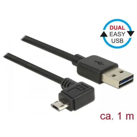 DELOCK USB Micro USB Átalakító Fekete 1m 83846
