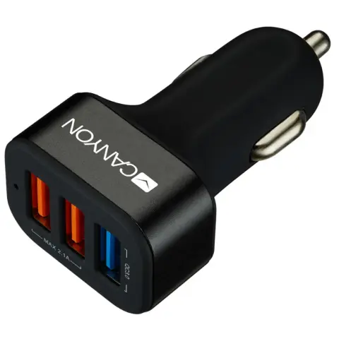 CANYON Auto punjač 3x USB 2.4A crni