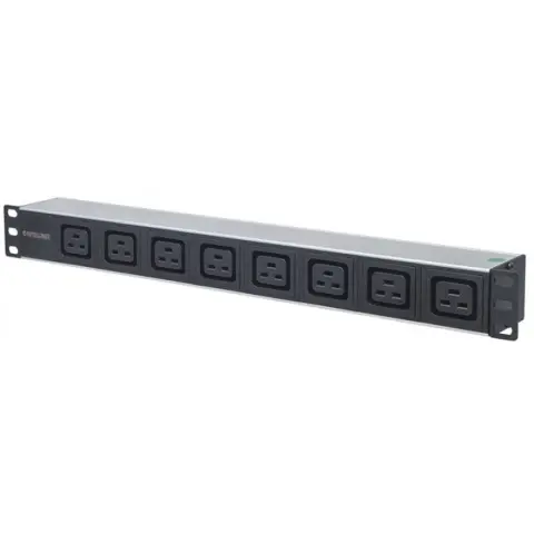 MANHATTAN 163613 19" 1U Rack 8-fach Steckdosenleiste 2m mit Schalter