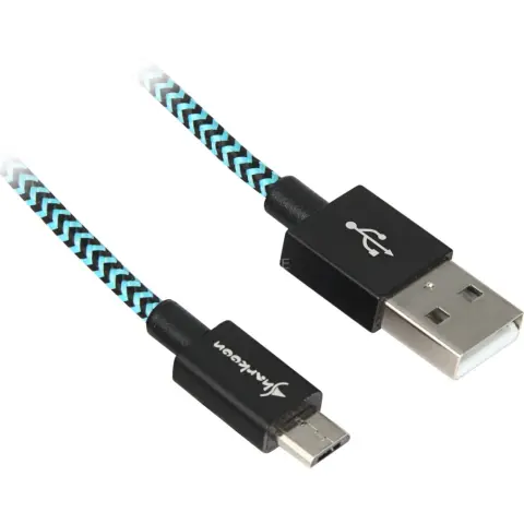 SHARKOON USB Micro USB Átalakító Fehér-Kék 3m 4044951027101