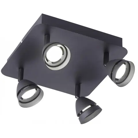 TRIO LIGHTING 850010432 Gemini 4-es mennyezeti spot lámpa fekete