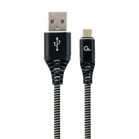 GEMBIRD USB Micro USB Átalakító Fekete-Fehér 2m CC-USB2B-AMmBM-2M-BW