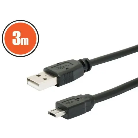 DELIGHT USB Micro USB Átalakító Fekete 3m 20327