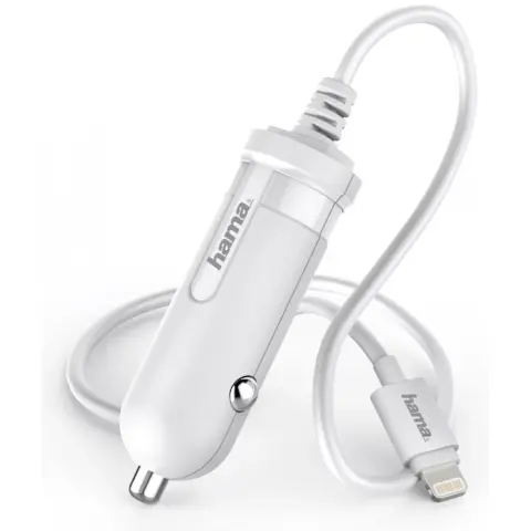 HAMA Autós töltő fix Lightning kábel 2.4A fehér