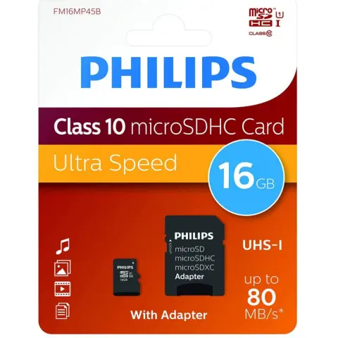 PHILIPS Standard 16GB MicroSDHC 10 MB/s PH669074