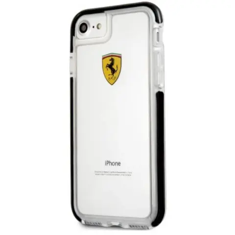 FERRARI Sijoč zadnji ovitek za iPhone 7 v črno-prozorni barvi