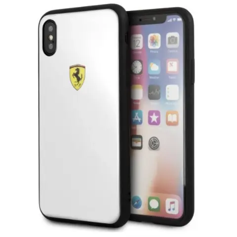 FERRARI Akrilni ovitek z logotipom On-Track za iPhone X v beli barvi