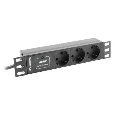 LANBERG PDU-03F-0200-IEC-BK 3 aljzat elosztó 2m fekete