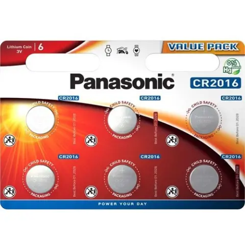 PANASONIC CR2016 gombelem (CR) 6db
