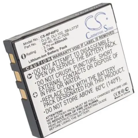 REALPOWER NP40FU BenQ DLI-102 NP-40N SB-L0737 3.7V 850mAh replacement battery