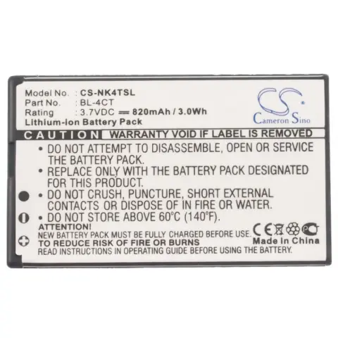 CAMERON SINO Nokia BL-4CT utángyártott akkumulátor 820mAh 3.7V