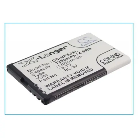 CAMERON SINO X-Longer Nokia BL-5J utángyártott akkumulátor 1350mAh 3.7V