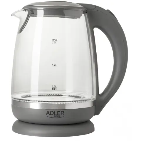 ADLER AD 1286 Čajnik 2200 W 2L providno staklo / sivo