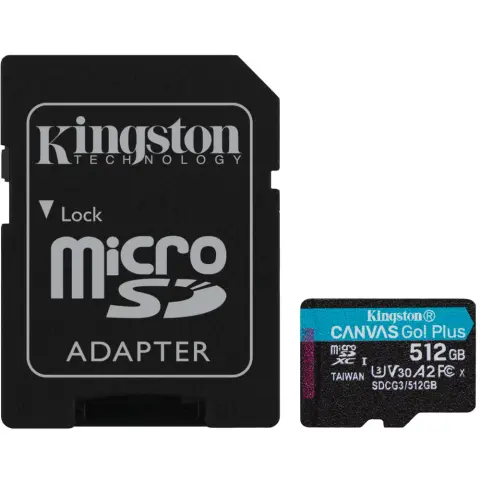 KINGSTON Canvas Go! Plus 512GB MicroSDXC 90 MB/s SDCG3/512GB