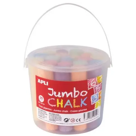 APLI Jumbo kerek aszfaltkréta 20 darabos vegyes színek