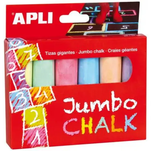 APLI Jumbo kerek aszfaltkréta 6 különböző szín