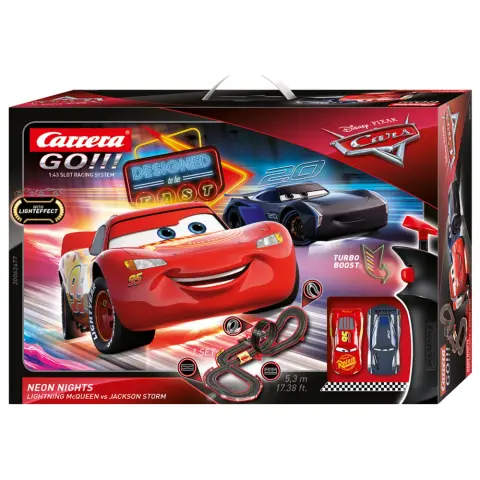 CARRERA-TOYS GO!!! Disney Pixar Verdák Neon Nights versenypálya szett