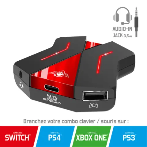 SPIRIT OF GAMER SOG-CONV2 Egér/Billentyűzet adapter konzolokhoz (Nintendo/PS4/PS3/Xbox One)