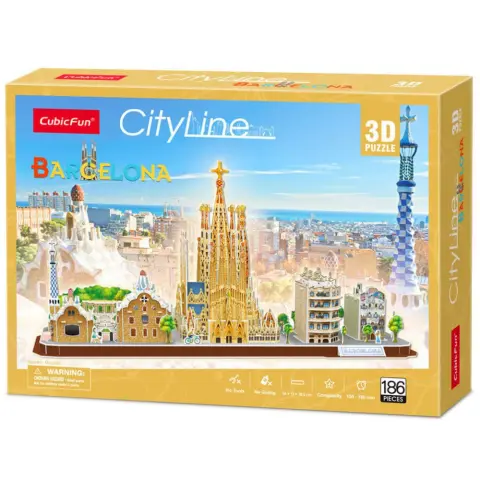 CUBICFUN 3D puzzle játék 186 darabos CityLine Barcelona
