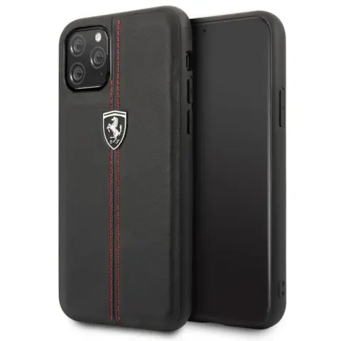 FERRARI Bőr hátlap tok Ferrari Off Track Logóval iPhone 11 Pro fekete