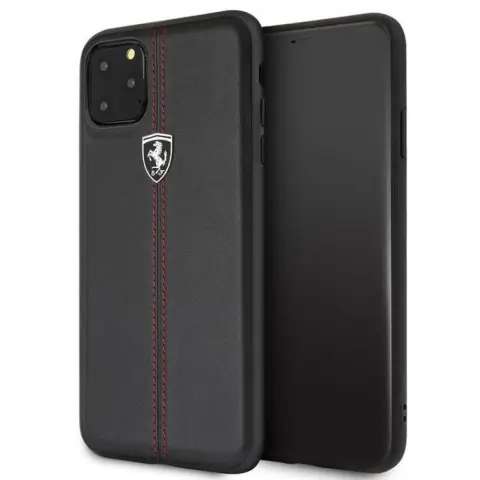 FERRARI Bőr hátlap tok Ferrari Off Track Logóval iPhone 11 Pro Max fekete