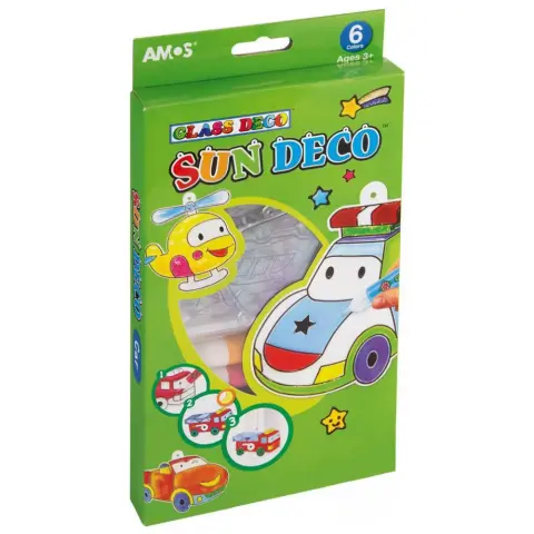 AMOS Sun Deco Járműves üvegfestőkészlet 6 darab mintával