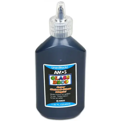 AMOS Fekete kontúr üvegfóliafesték 40ml