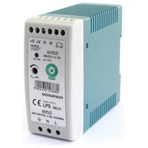 POS POWER MDIN40W24 24V/17A 40W DIN sínre szerelhető LED tápegység