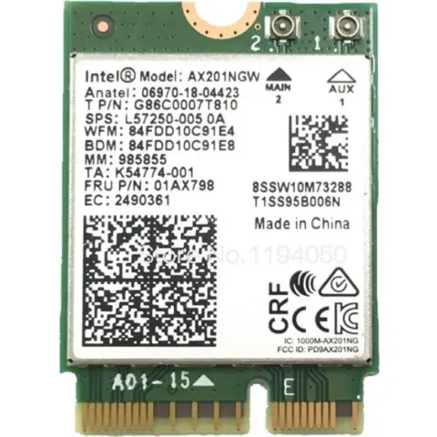 INTEL Wi-Fi 6 AX201 M.2 WLAN adapter OEM (csak Intel platform kompatibilis. 10. gen vagy újabb)