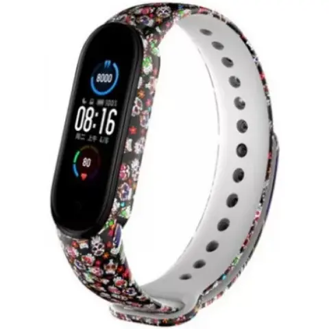 XIAOMI Mi Band 5 szilikon szíj Calavera mintás