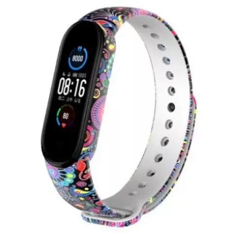 XIAOMI Mi Band 5 szilikon szíj Funky Goa mintás
