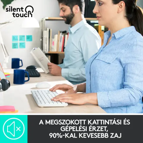 LOGITECH MK295 Silent vezeték nélküli billentyűzet és egér szett nemzetközi kiosztás - fehér
