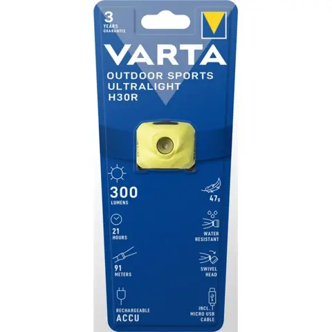 VARTA 18631201401 Outdoor Sports Ultralight H30R/žuta/čeona svjetiljka