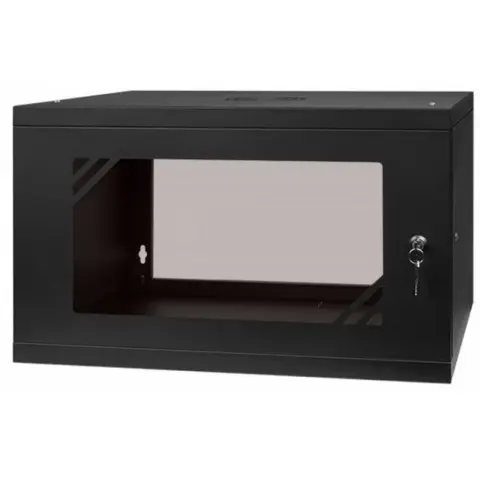 STALFLEX RC19-6U-450GB 19" 6U 450 mm duboko lapra montiran crno staklo vrata mural rack ormar