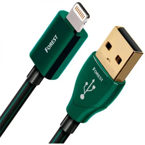 AUDIOQUEST USB Lightning Punjač / podatkovni kabel Crno-Zeleno 1.5m LTNUSBFOR01.5