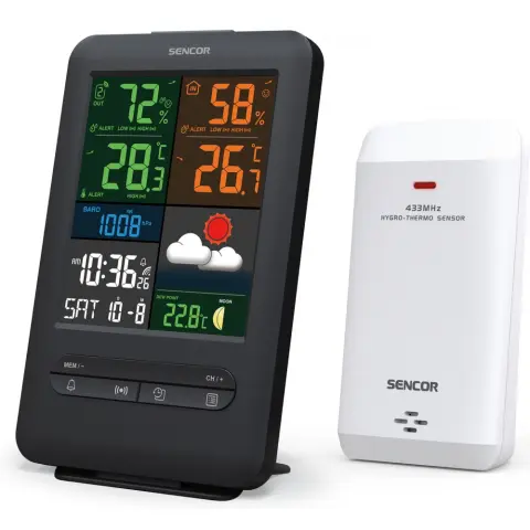 SENCOR SWS 7300 Időjárás állomás fekete / fehér