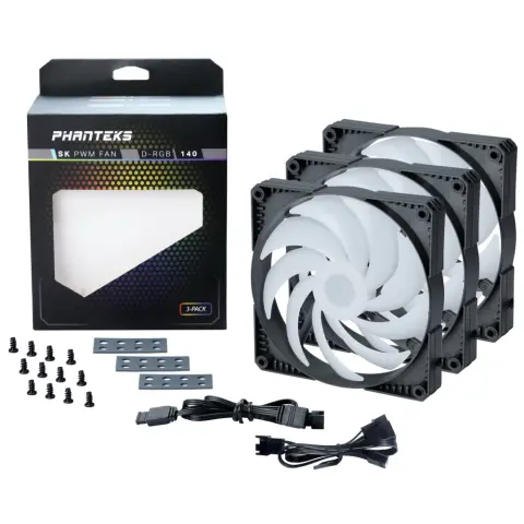 PHANTEKS PH-F140SK D-RGB 3 darabos szett fekete