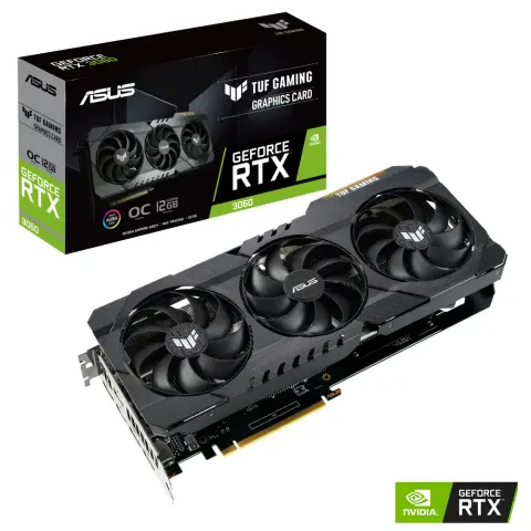ASUS TUF-RTX3060-O12G-V2-GAMING GeForce RTX 3060 12GB GDDR6 TUF Gaming V2 OC PCIE